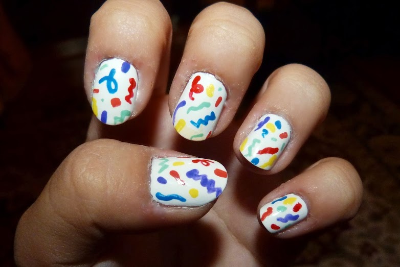 Abstract Colorful Birthday Nails