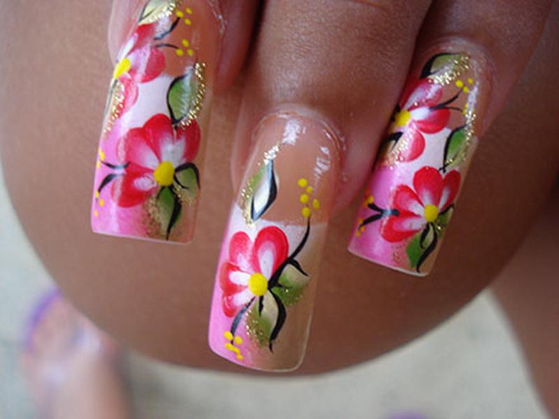 Blossoming Flower Stickers for Medium Nails