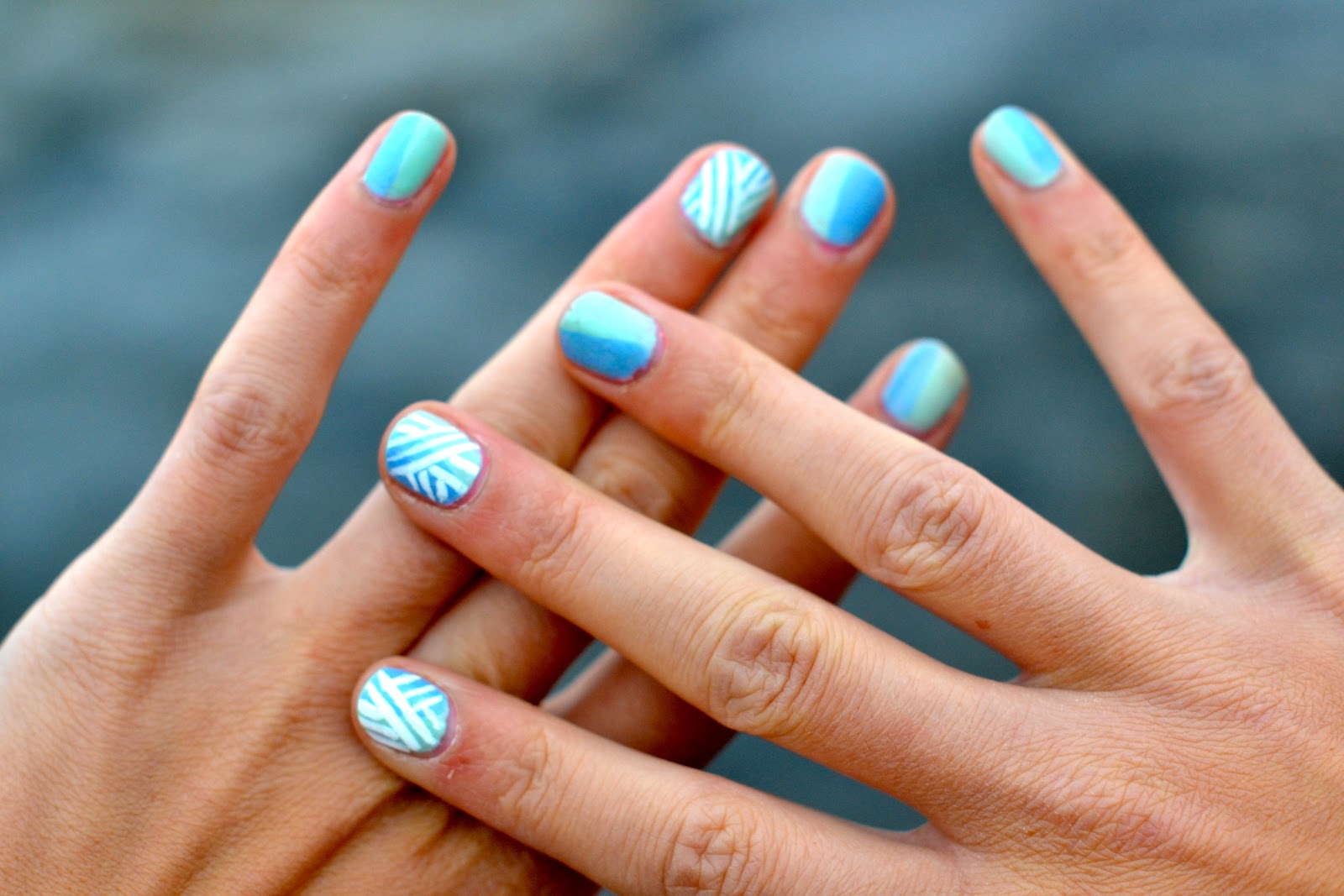 Blue with White Stripes