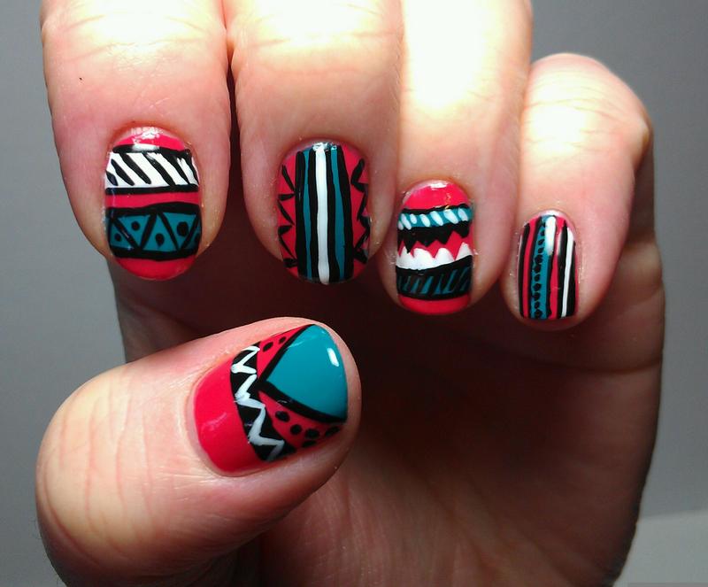 Classic Tribal Style in Red and Blue