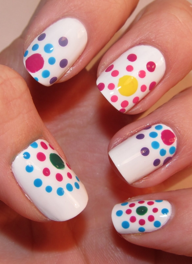 Colorful Dots on Pure White