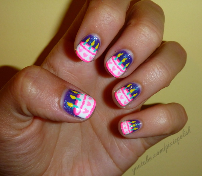Decorate you Birthday Cake on your Nails