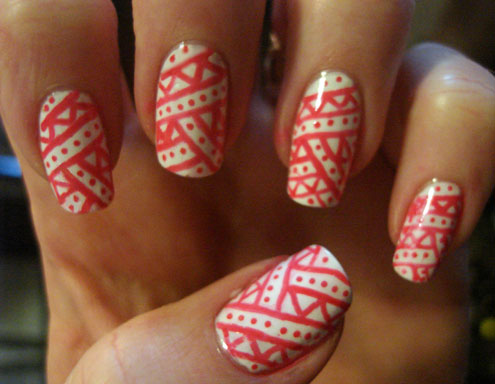 Great Red Design using Nail Pens