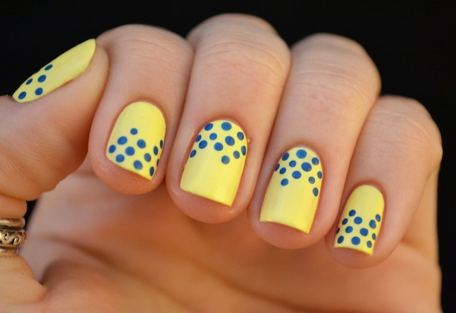 Lemon Yellow with Blue Dots