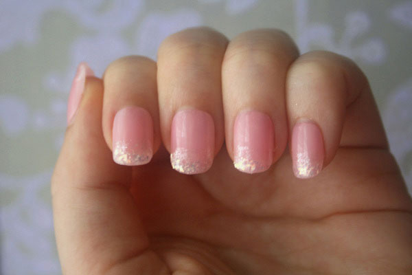 Light Baby Pink with Glitter Nails