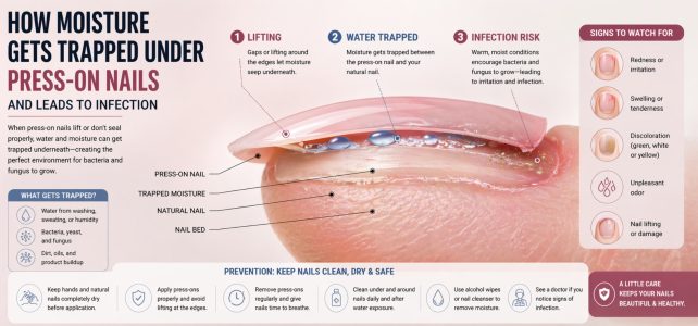 How Moisture Gets Trapped Under Press-On Nails and Leads to Infection